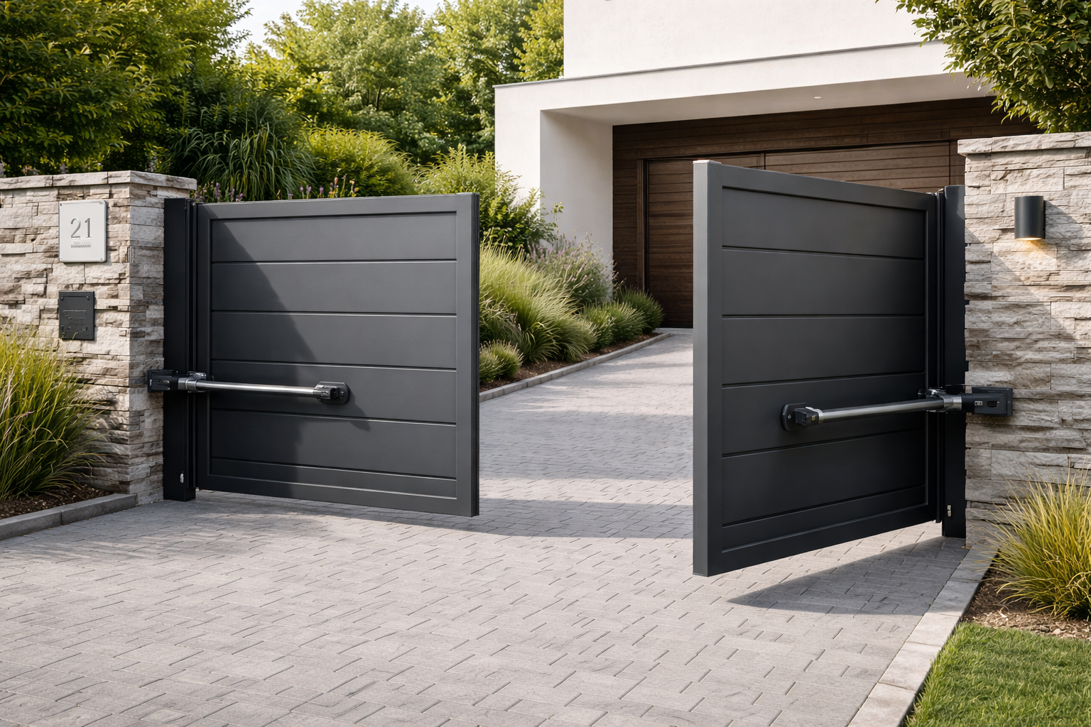 Puerta batiente motorizada