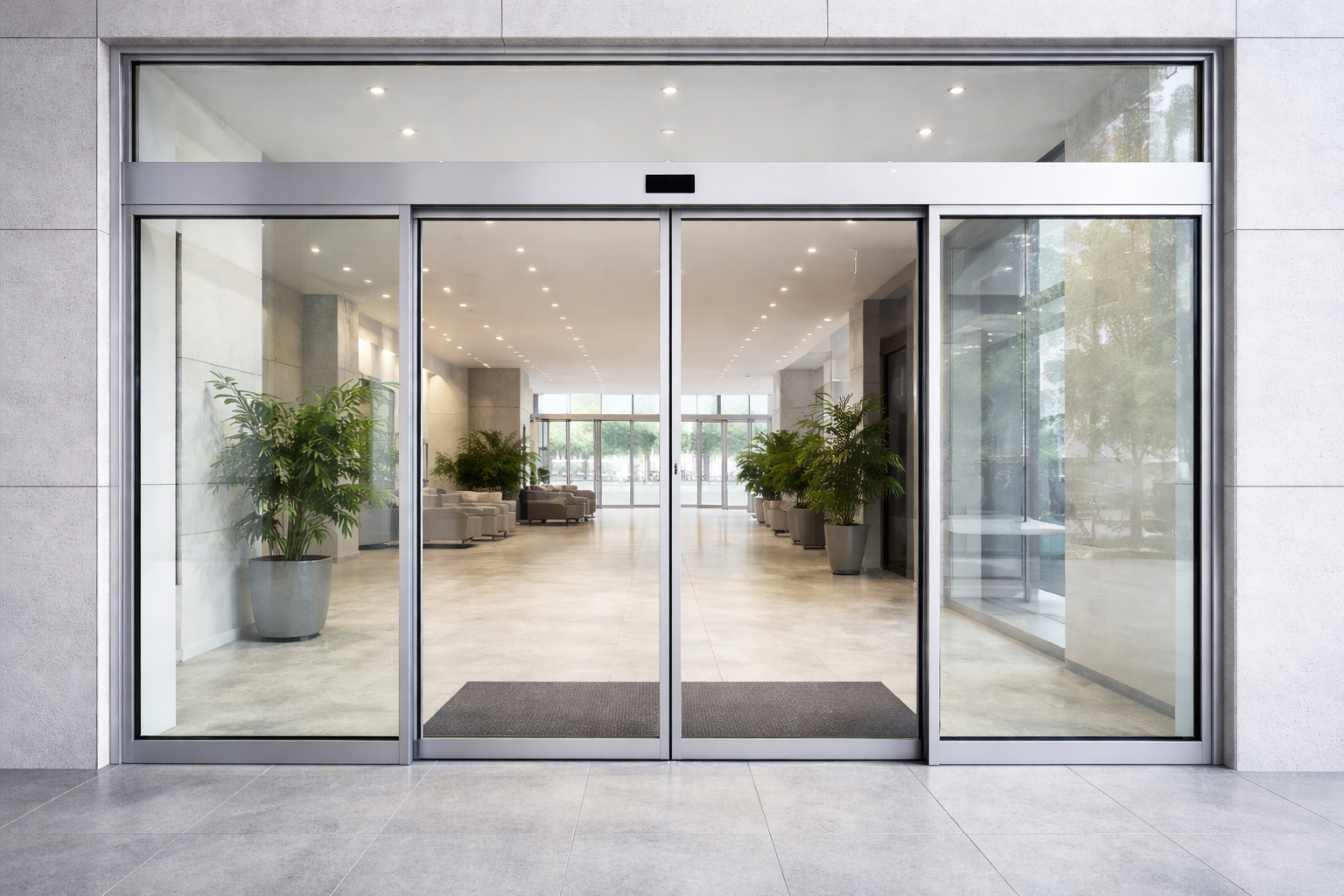 Puerta automática de cristal